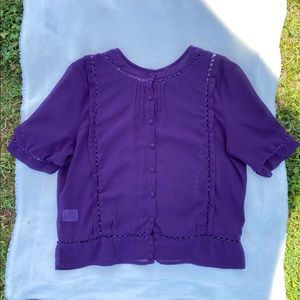 Haute Society Purple Buttoned Blouse